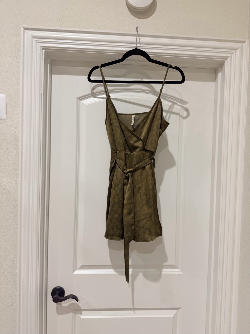 Urban Outfitters Olive Wrap-Front Mini Dress
